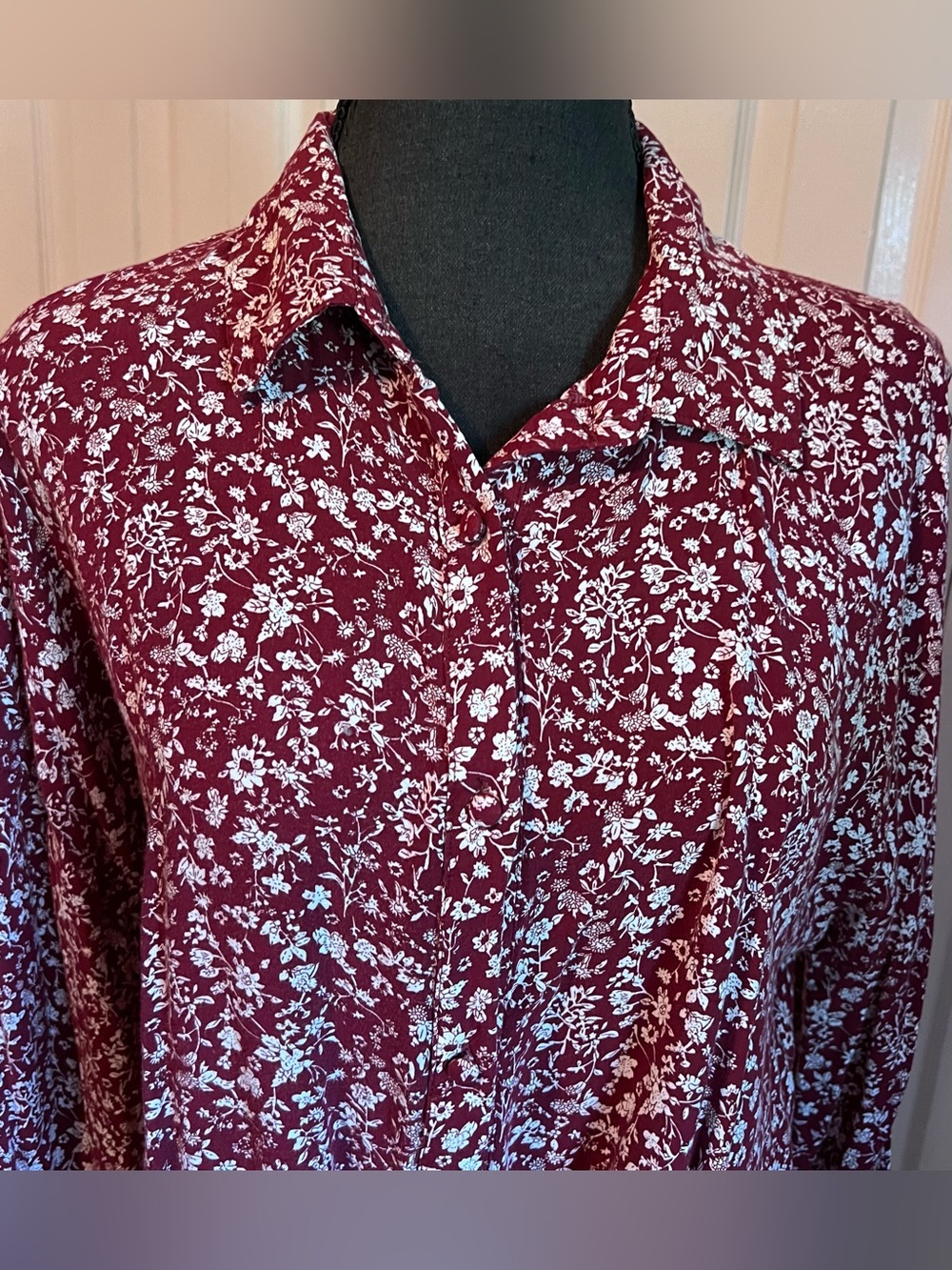 JODIFL Floral Tie-Front Button Down Shirt Size Large Romantic Boho Cottagecore - Picture 4 of 12